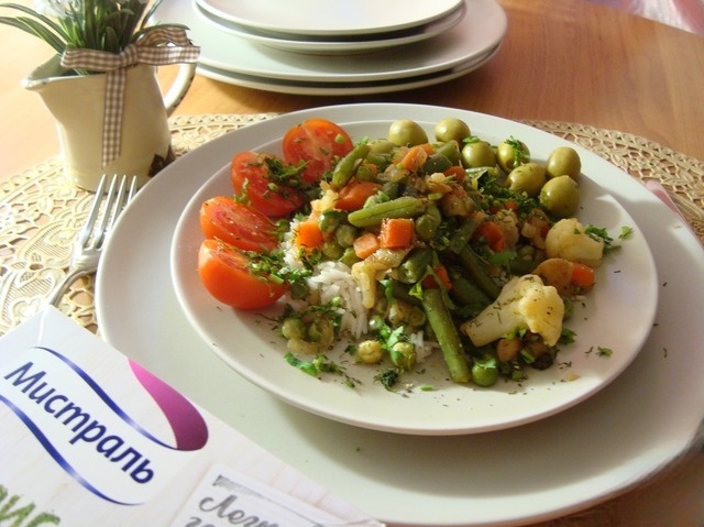 Assorted vegetables with rice