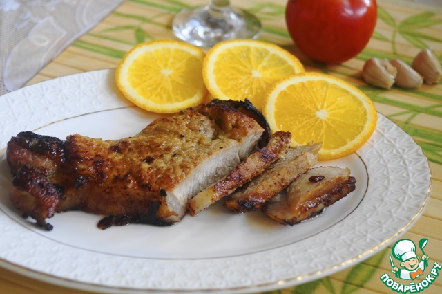 Meat with orange glaze