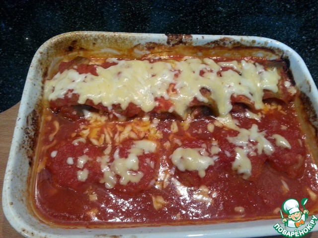 Фаршированые баклажанные рулетики