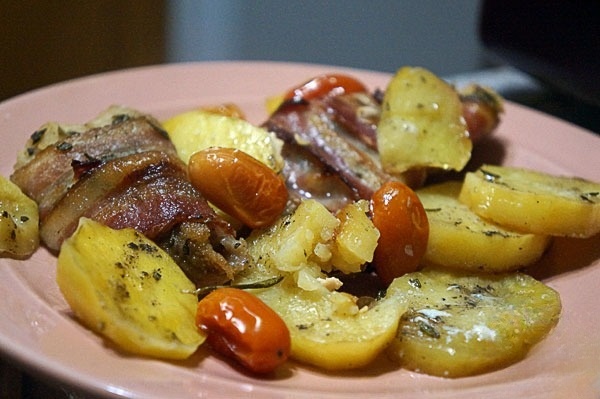 Треска в беконе