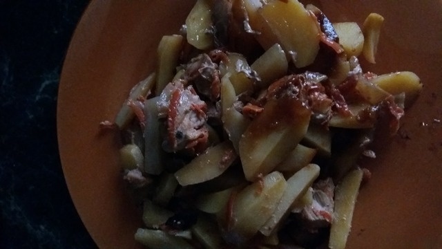 Impromptu with potatoes and chicken breast