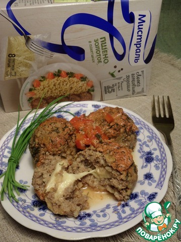 Тефтели с кабачком, пшеном и сыром