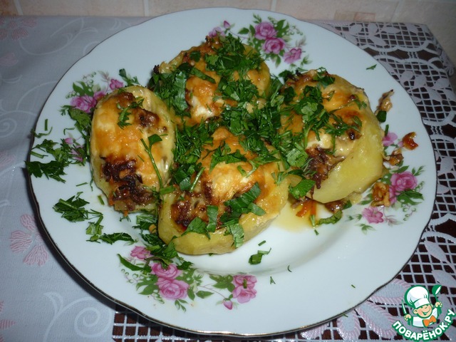 Картофельные лодочки, запеченные с фаршем