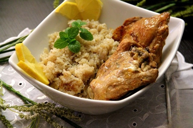 Mint-lemon rice with chicken