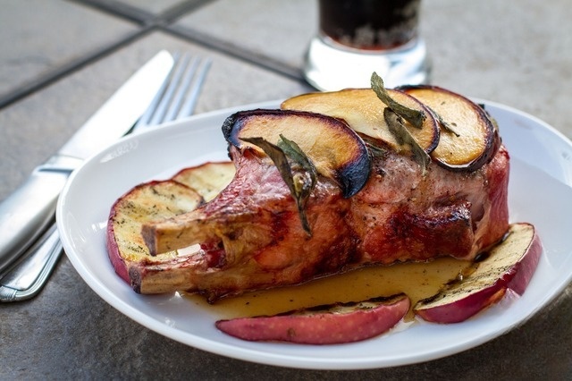 Pork belly, roasted on the grill Board