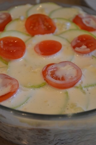 Запеканка из кабачков с рисом и грибами