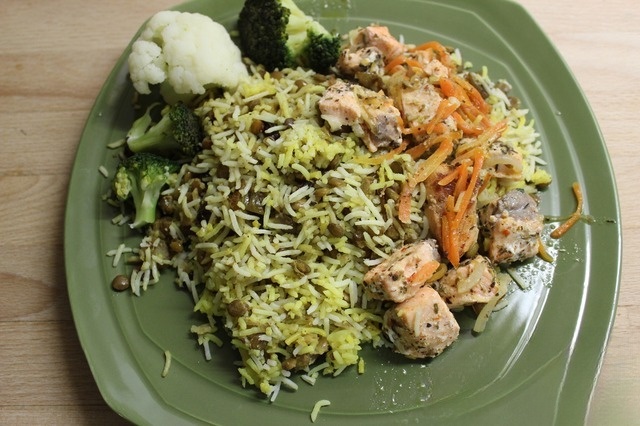 Iranian rice with salmon