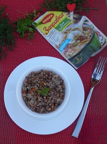 Buckwheat with meat and dressing 