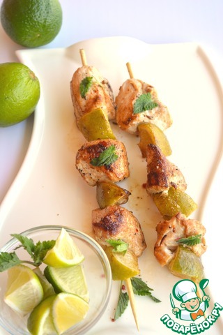 Chicken skewers with lime