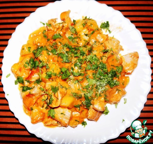 Рагу с филе индейки