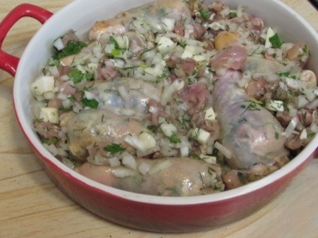 Chicken legs with herbs and cheese