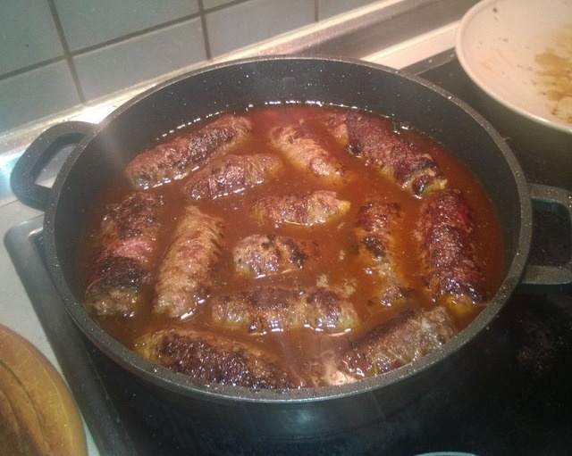 Rolls of beef