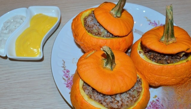 Патиссоны с гречкой