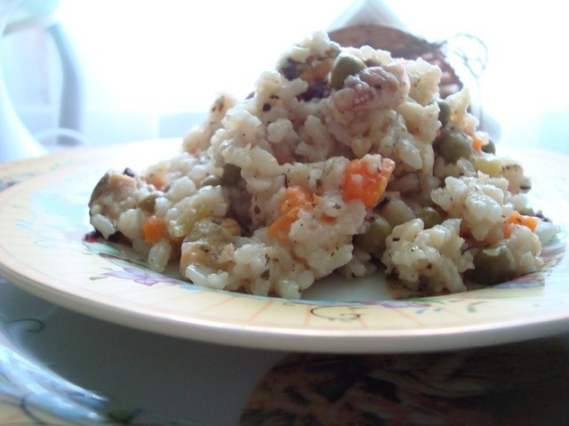 Ризотто с мидиями и кальмарами