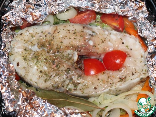 Cod on the grill in foil