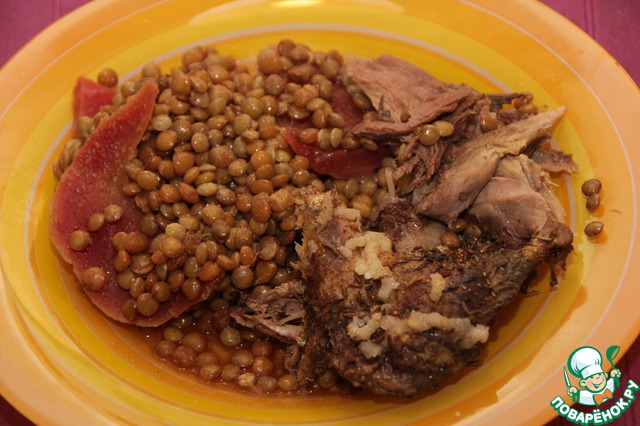 Wild duck with lentils