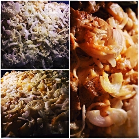 Котлеты под золотым ковром картофеля