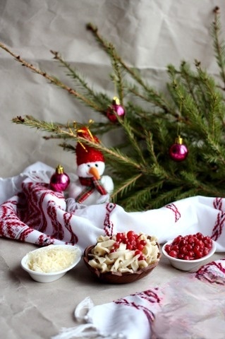 Pasta with soy sauce and wasabi