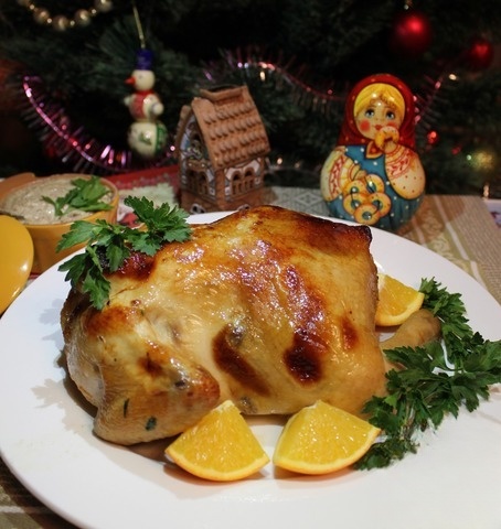 Курица с апельсинами и ореховым соусом