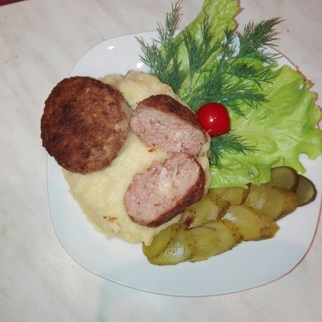 Куриные котлеты с креветками