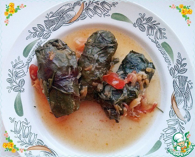 The stuffed beet leaves