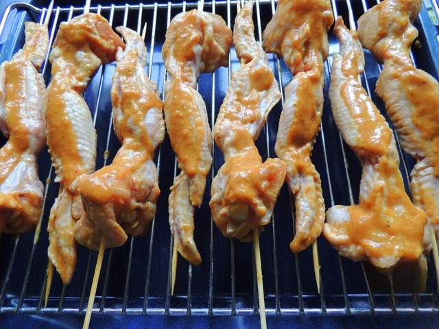 Wings in the peach marinade