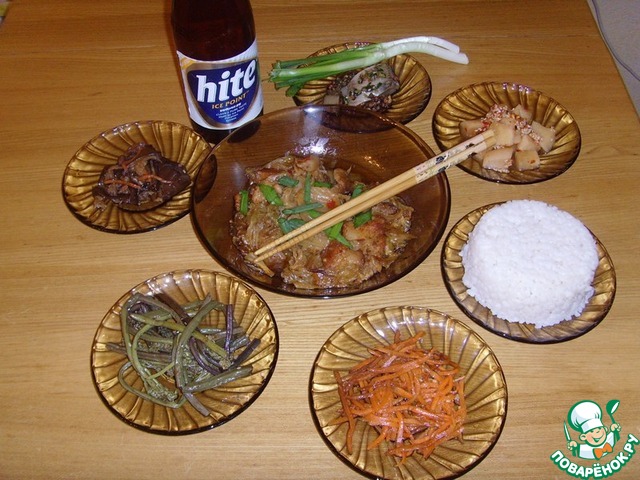 Fried pork with kimchi