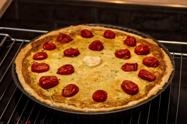 Quiche with trout