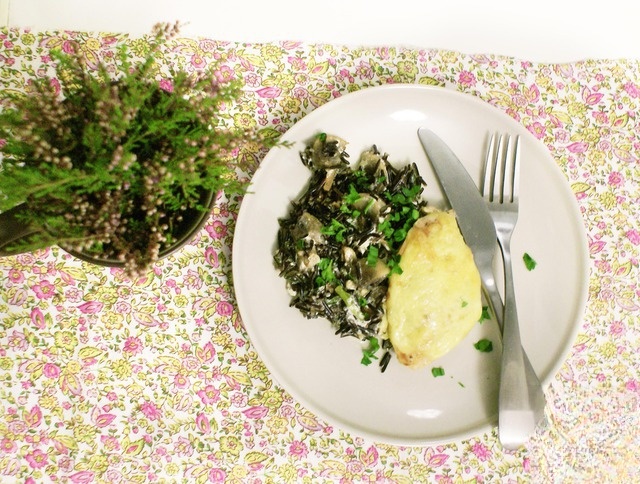 Дикий рис с курицей