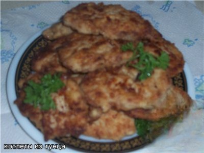 Cutlets of tuna in the test