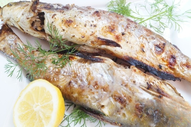 American smoked catfish on the grill