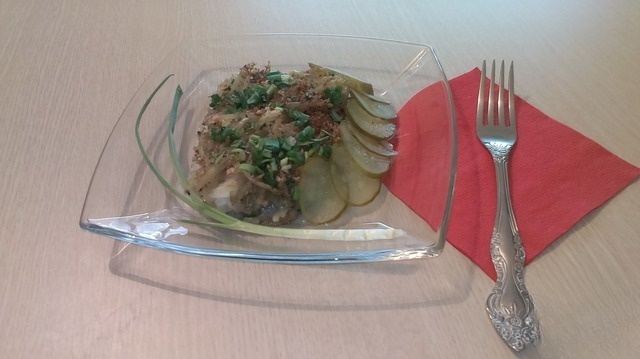 Fish baked with potatoes