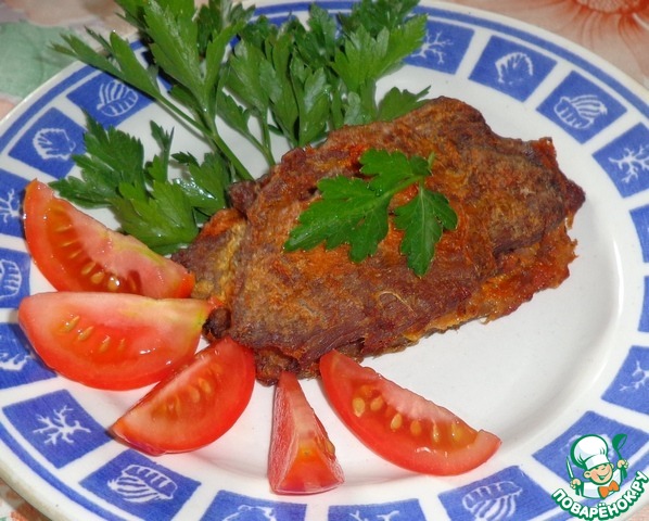 Pork baked in foil in plum juice