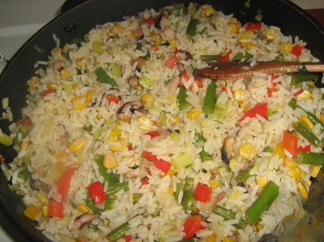 Паэлья с морепродуктами постная