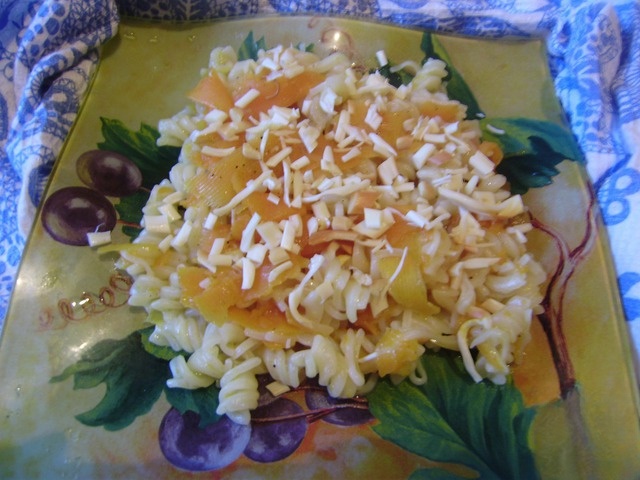 Pasta with pumpkin and Suluguni