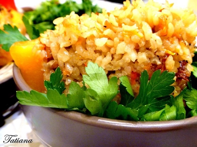 Рис по-монастырски, запеченный в тыкве