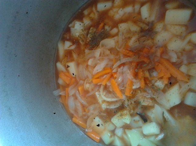 Vegetable stew with fish