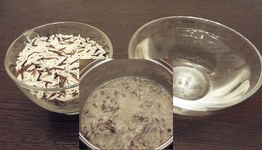 Chicken on the grill with rice