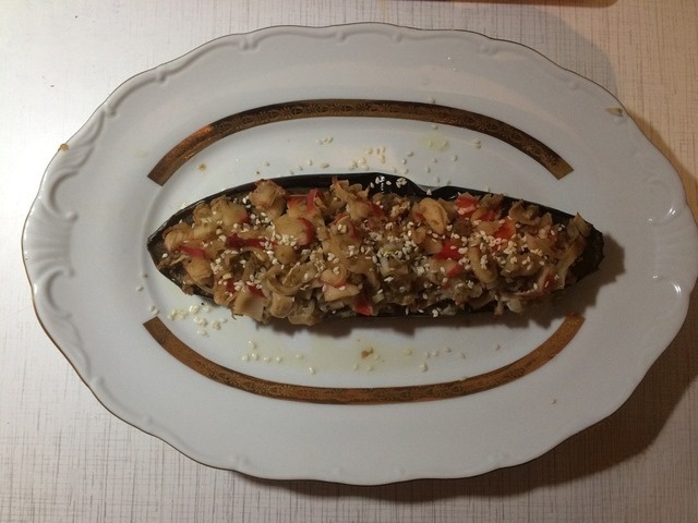 Eggplant with crab meat