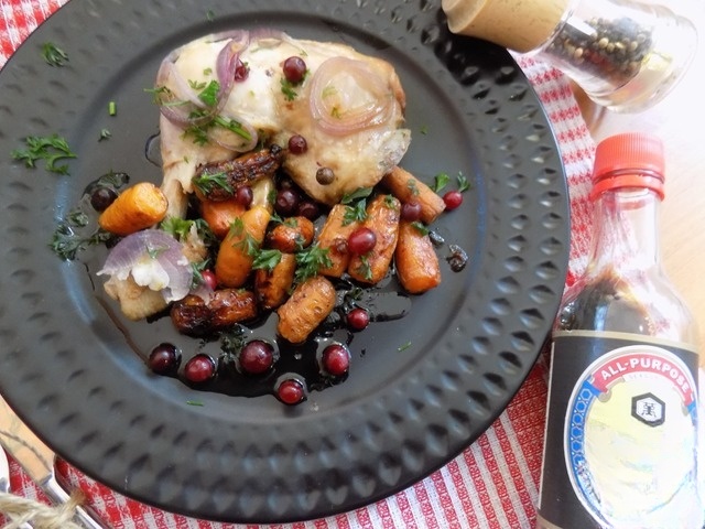 Chicken legs with mini carrots