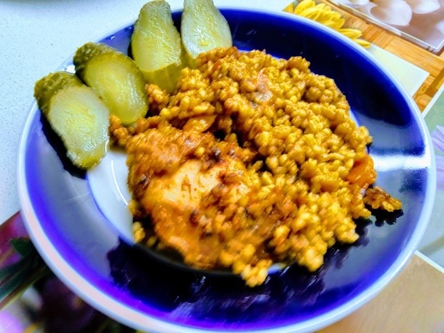 Пикантная курица с булгуром