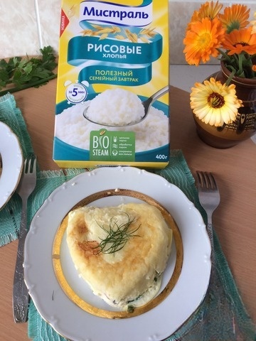 Omelette with rice cereal