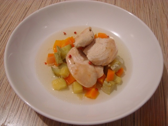 Chicken breast with zucchini and carrots